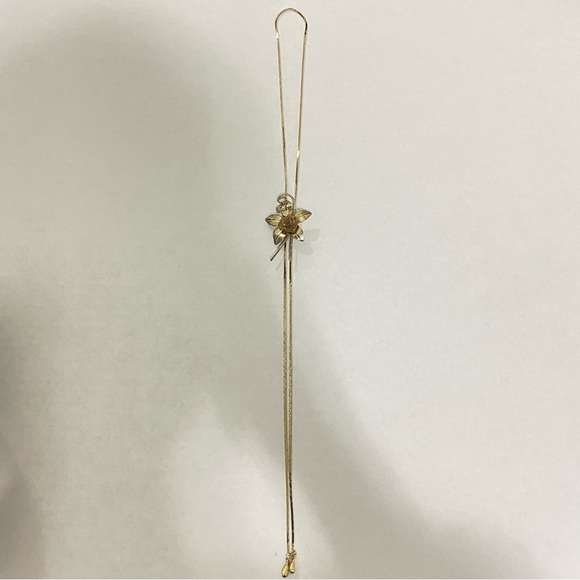 Gold Flower Style Bolo Necklace - Picture 13 of 13